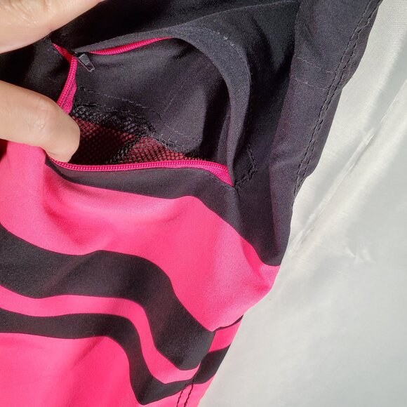 Pacific Surf Board Short Bright Pink Black Stripe Swim Trunk 1 Pocket Men Sz 36 - Picture 6 of 8